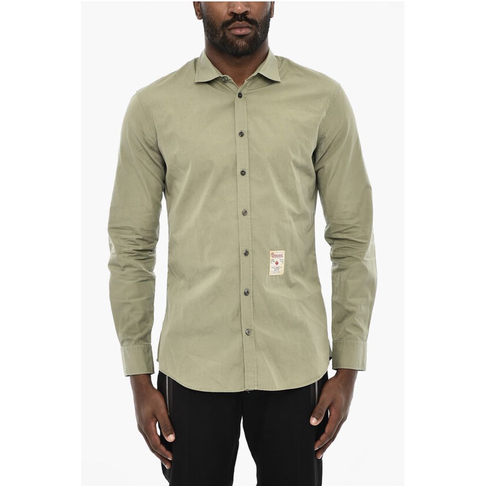 Dsquared² Poplin Cotton Shirt with Spread Collar