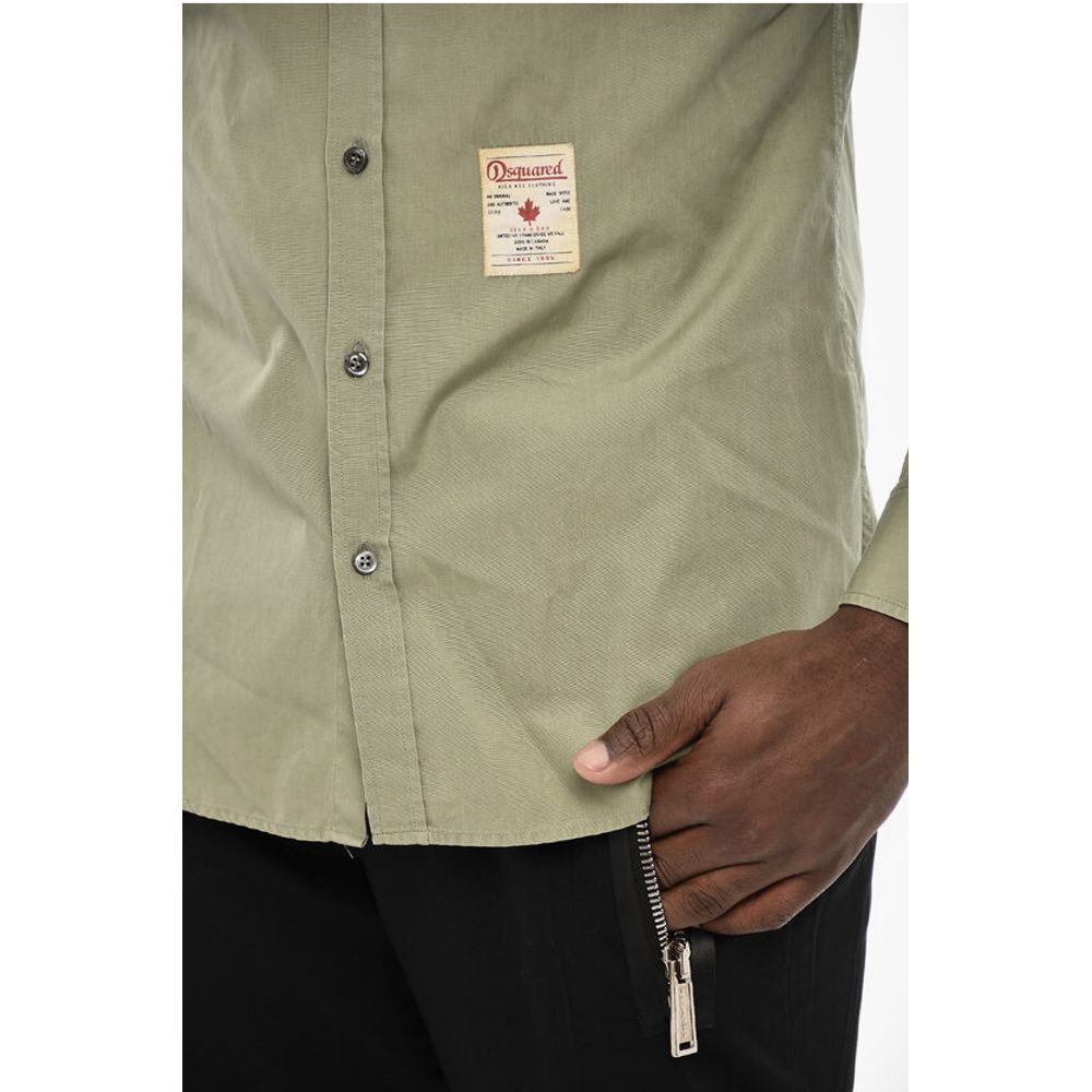 Dsquared² Poplin Cotton Shirt with Spread Collar
