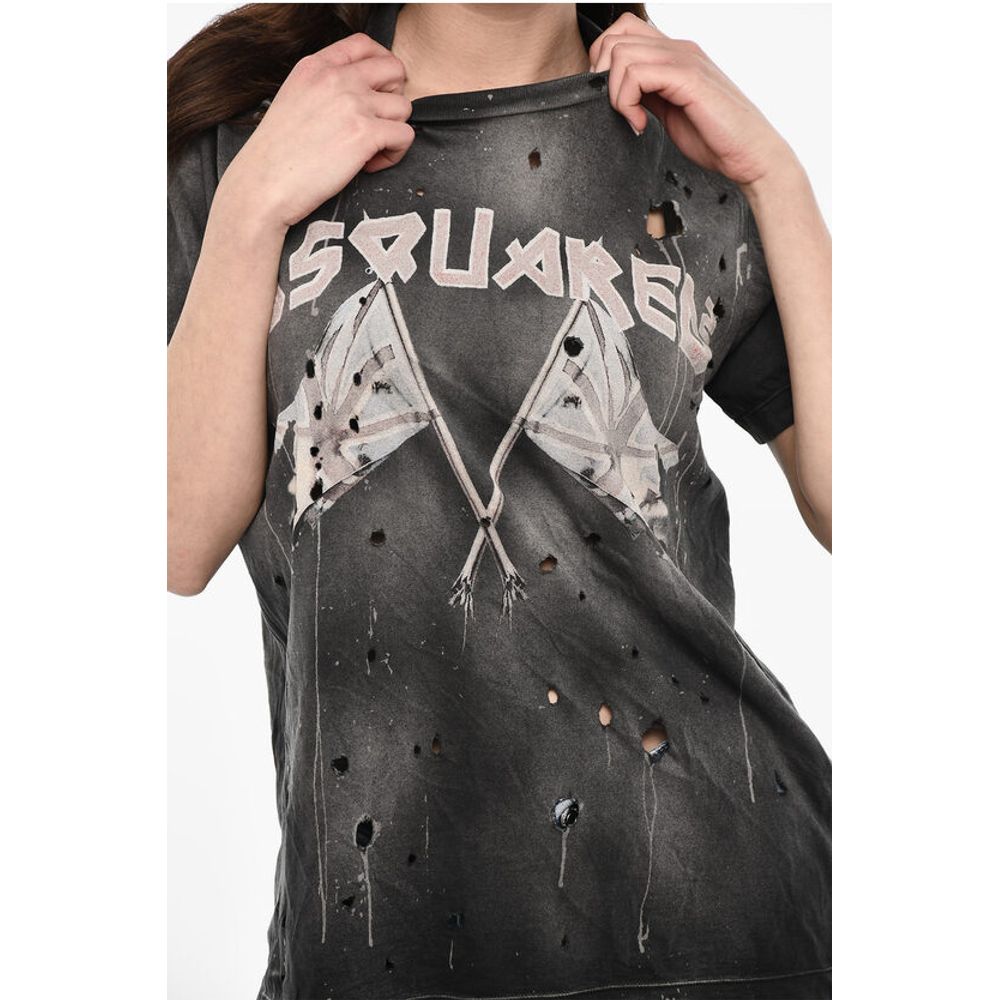 Dsquared² Oversized Fit Vintage Effect crew-neck T-shirt
