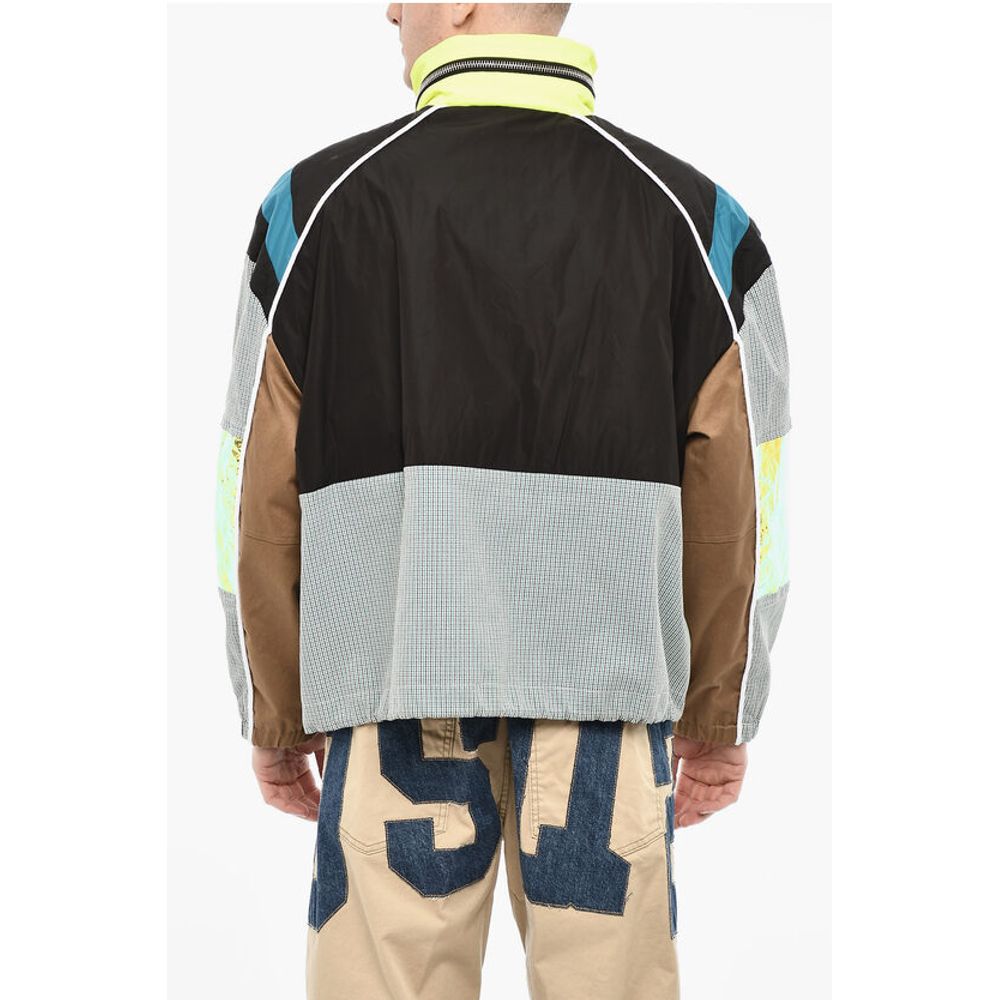 Dsquared² Multi Fabrics Windbreaker With Hidden Hood