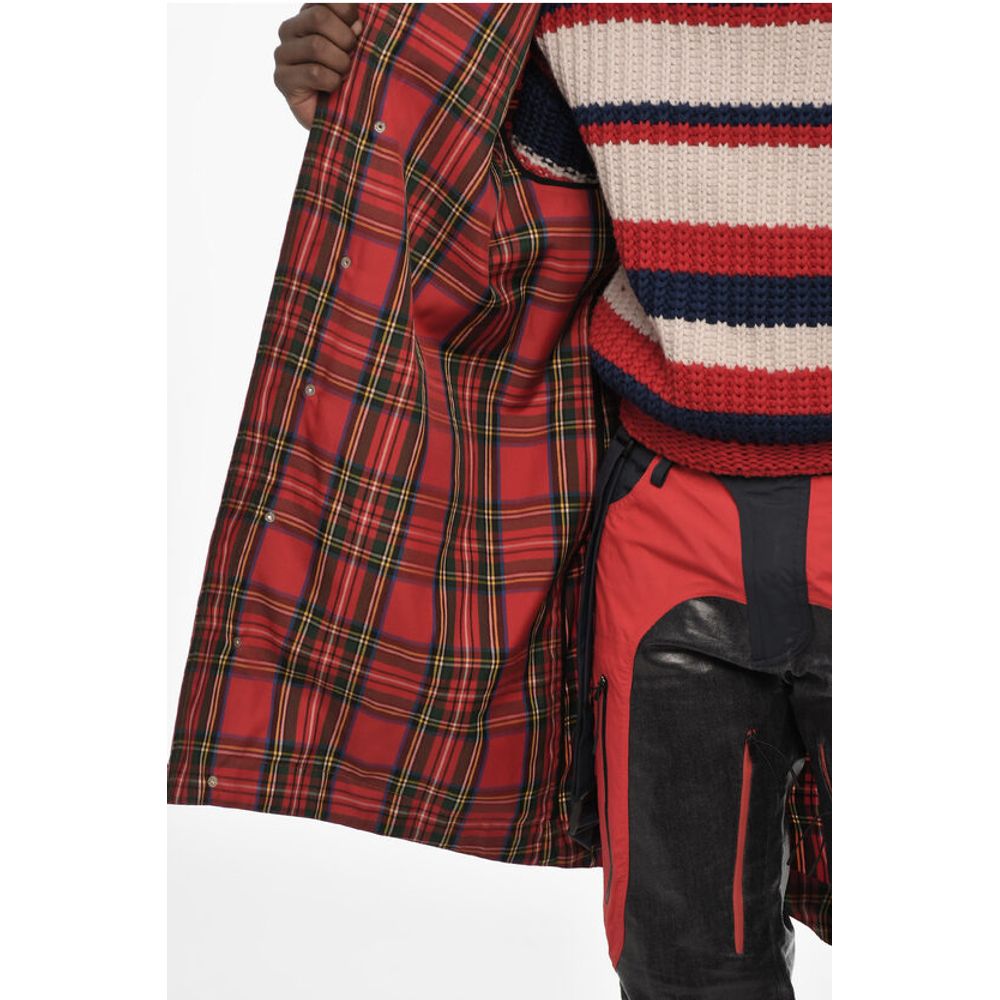 Dsquared² Checked Maxi Coat with Hidden Closure