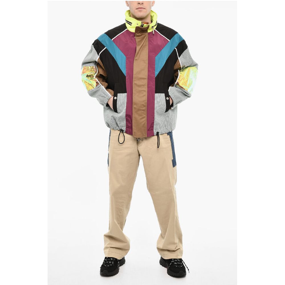 Dsquared² Multi Fabrics Windbreaker With Hidden Hood