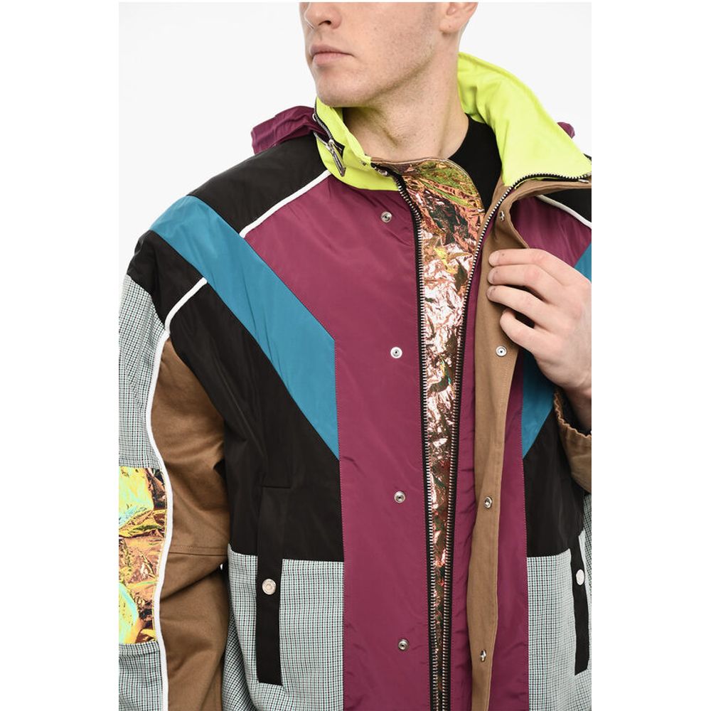 Dsquared² Multi Fabrics Windbreaker With Hidden Hood