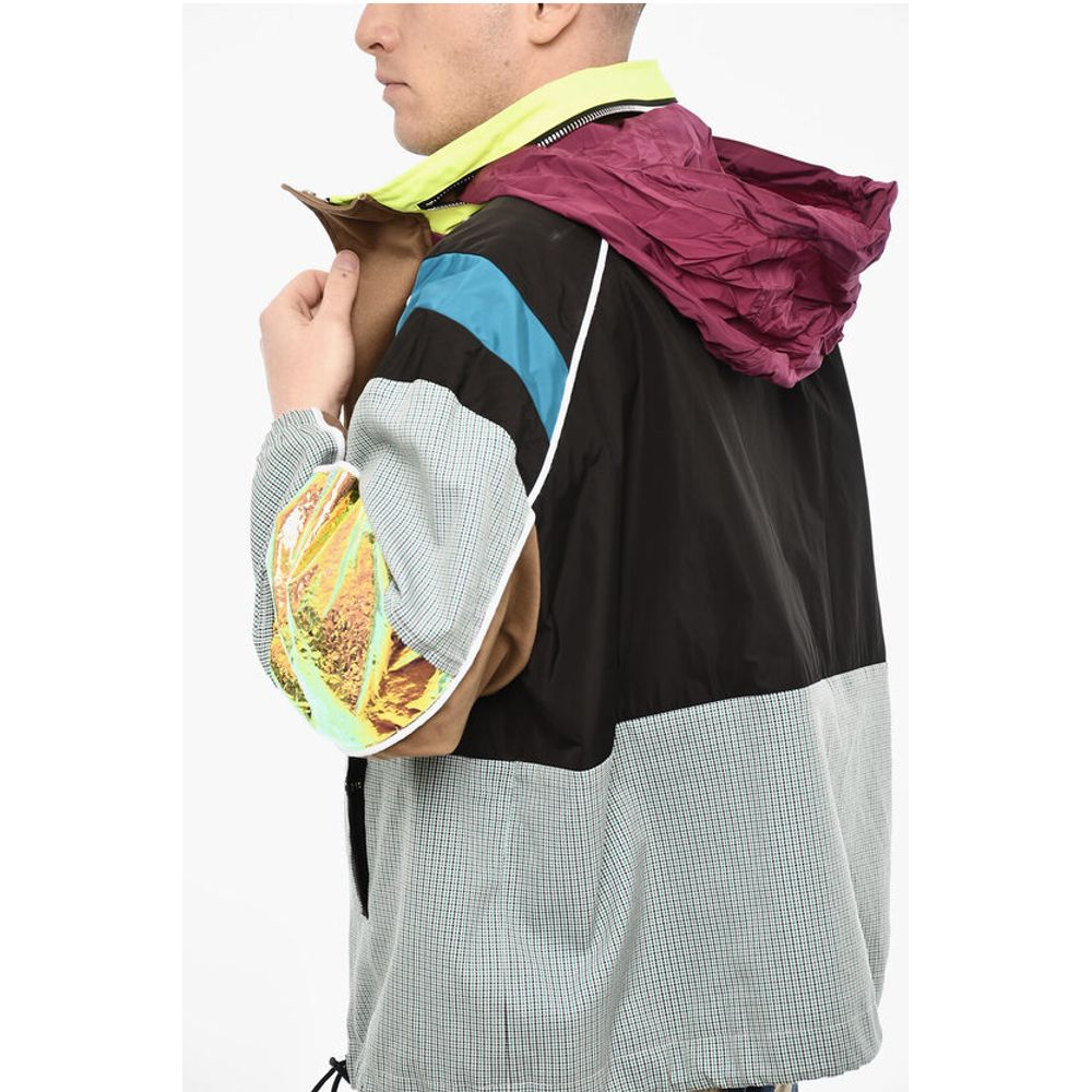 Dsquared² Multi Fabrics Windbreaker With Hidden Hood