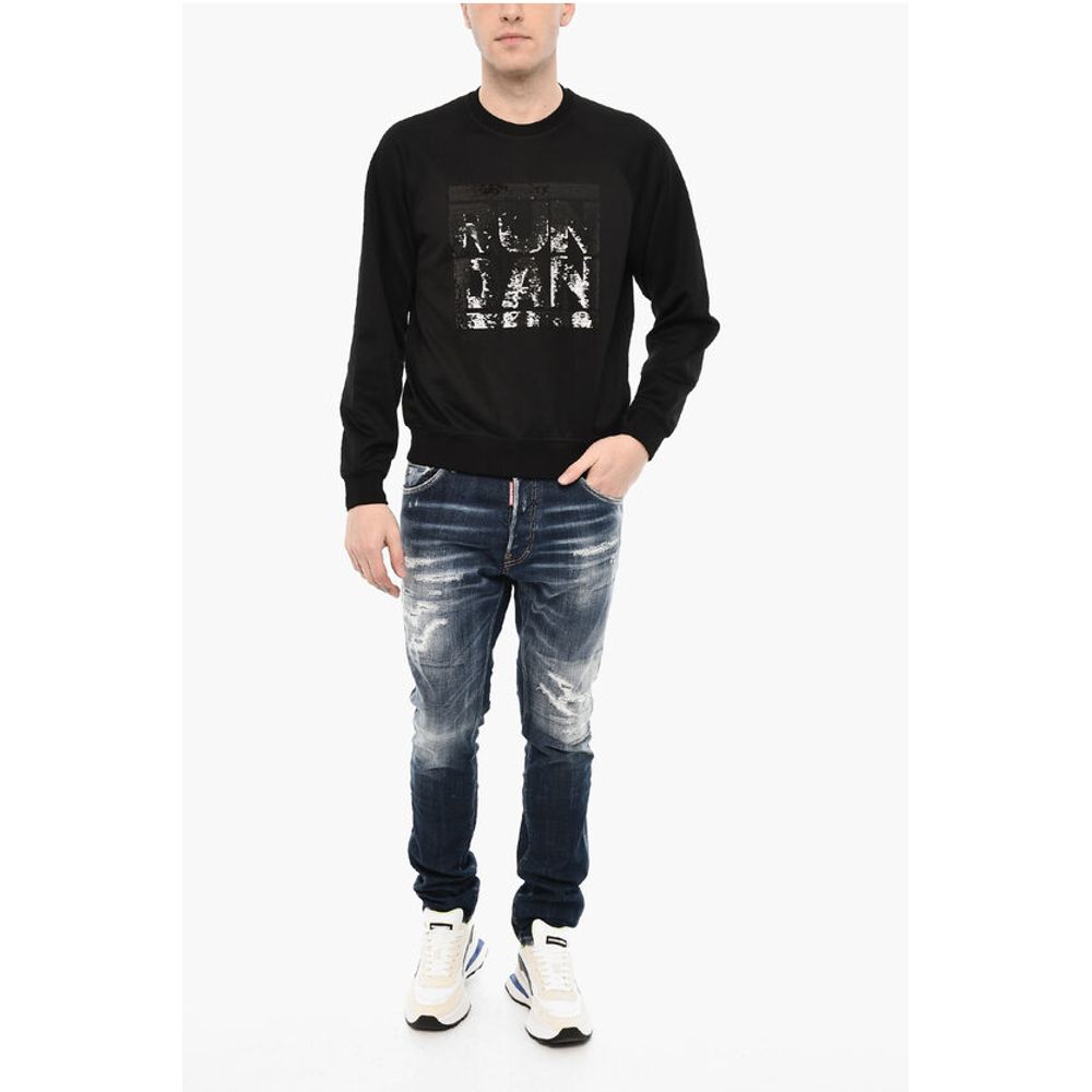 Dsquared² Cotton Blend Sweatshirt with Sequined Monogram