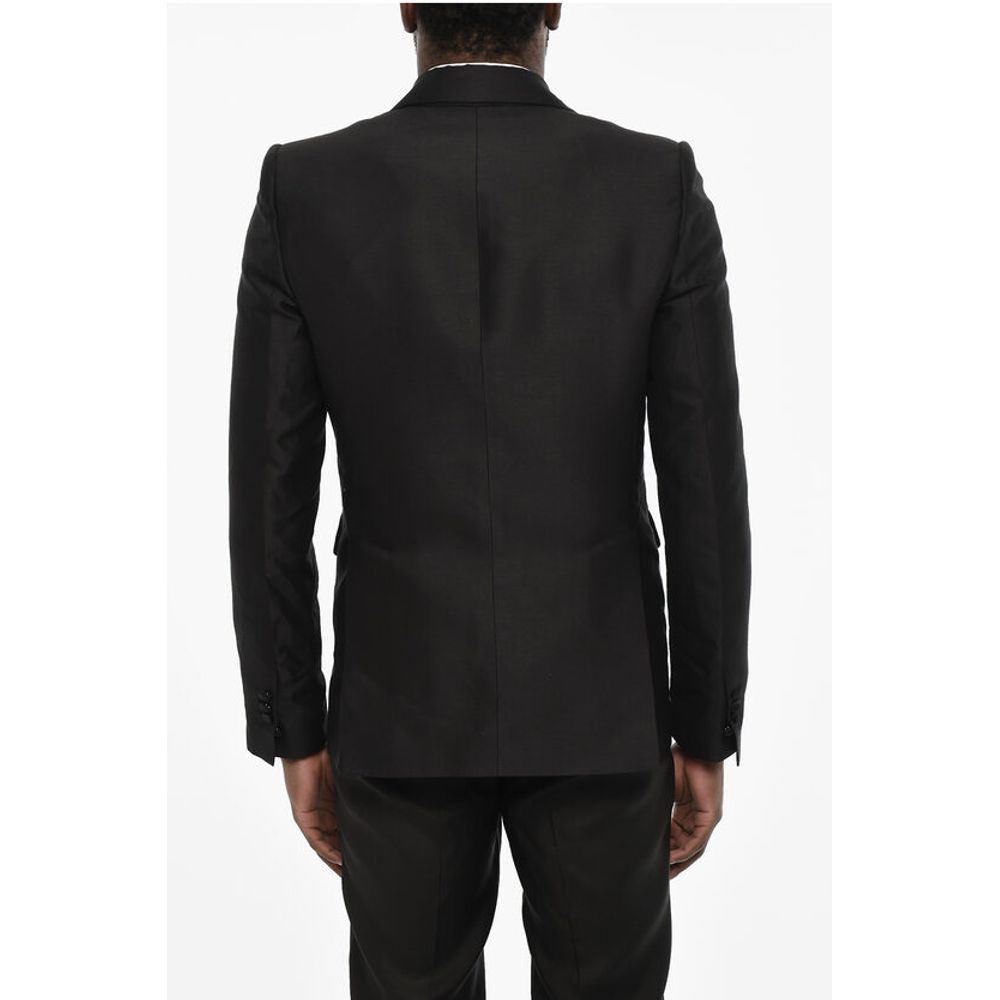 Dsquared² wool and silk side vents peak lapel 1-button blazer