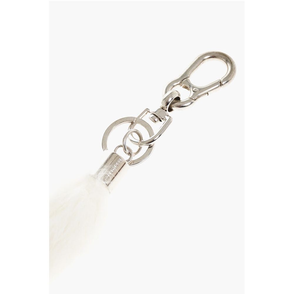 Dsquared² Metal Keyring with Real Fur Pendant