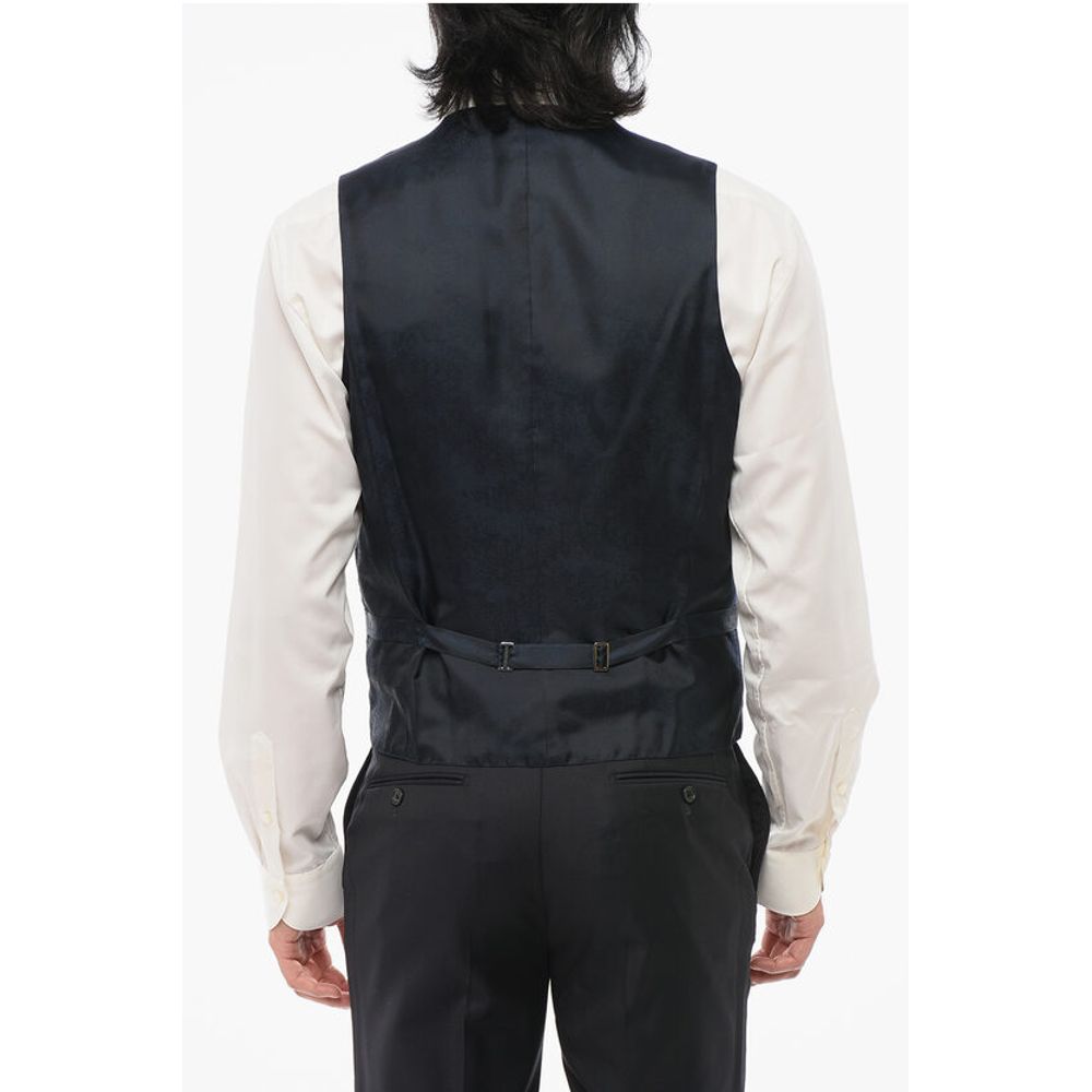 Corneliani CODE Virgin Wool Vest with Satin Detail