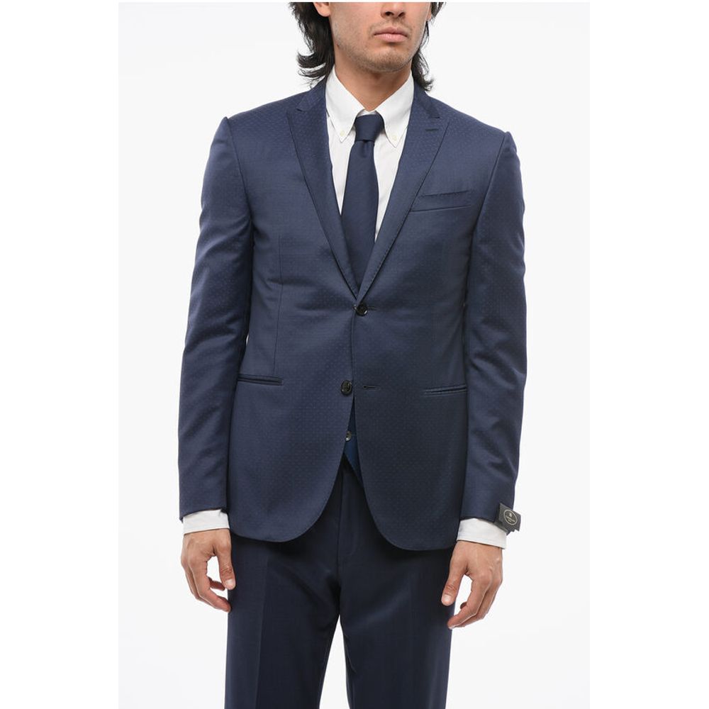 Corneliani Dotted CERIMONIA ACADEMY Suit with Peak Lapel