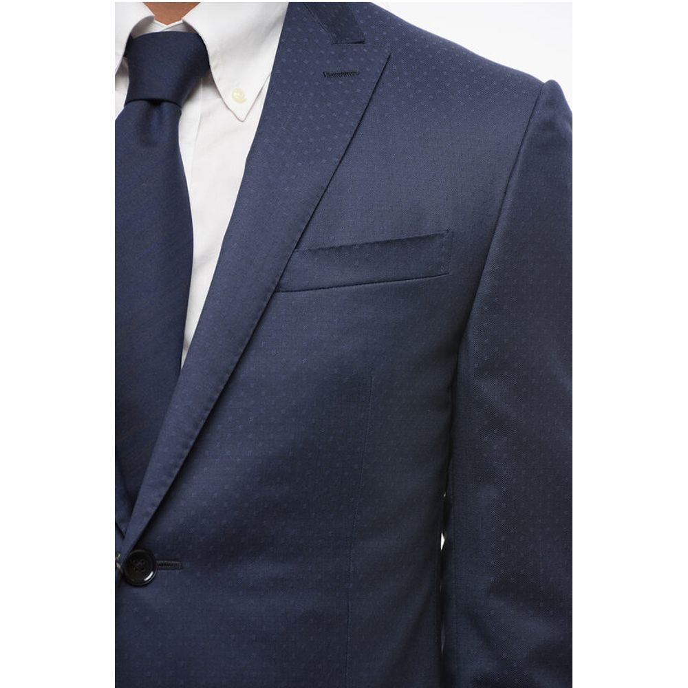 Corneliani Dotted CERIMONIA ACADEMY Suit with Peak Lapel