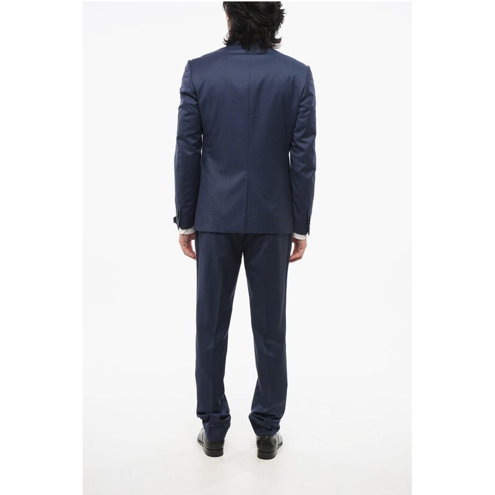 Corneliani Dotted CERIMONIA ACADEMY Suit with Peak Lapel