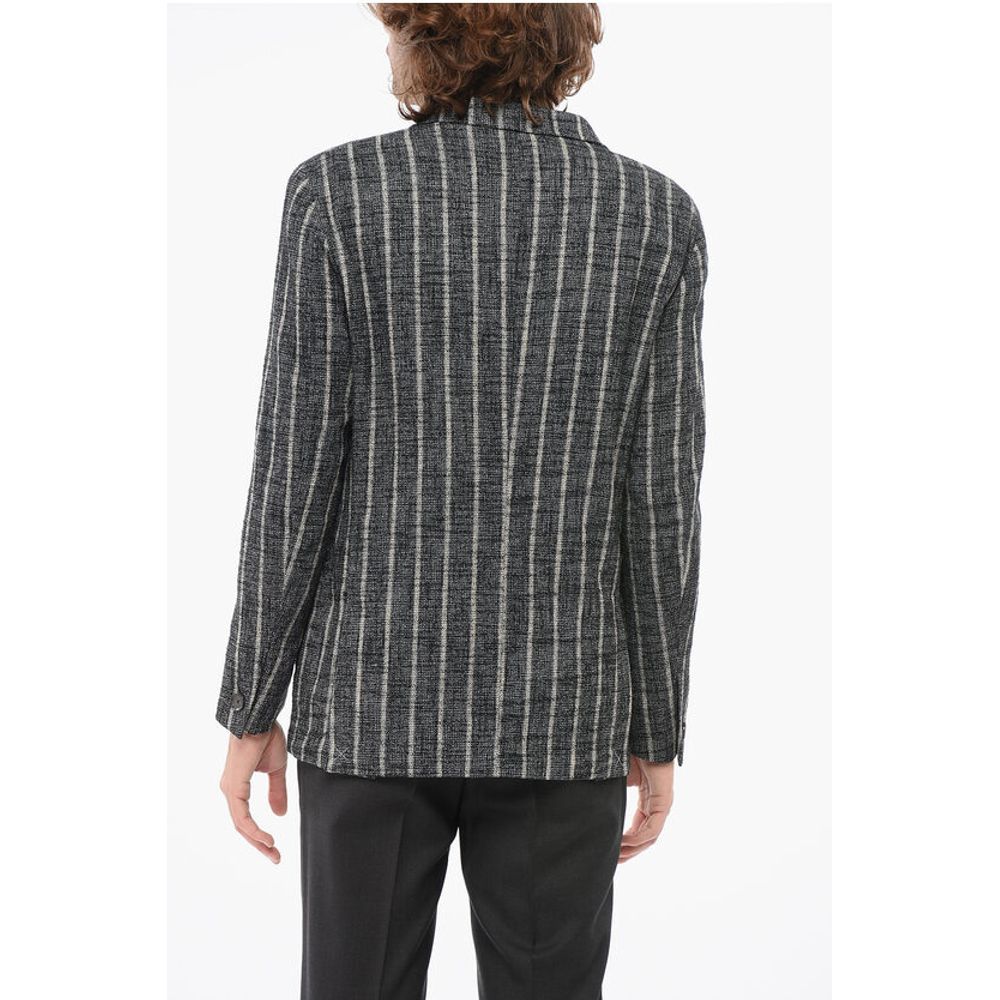 Corneliani CC COLLECTION Unlined Striped RESET Double-breasted Blazer