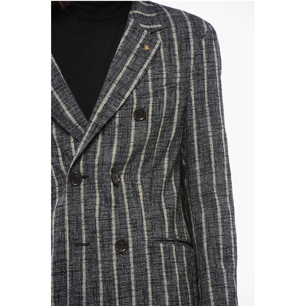 Corneliani CC COLLECTION Unlined Striped RESET Double-breasted Blazer