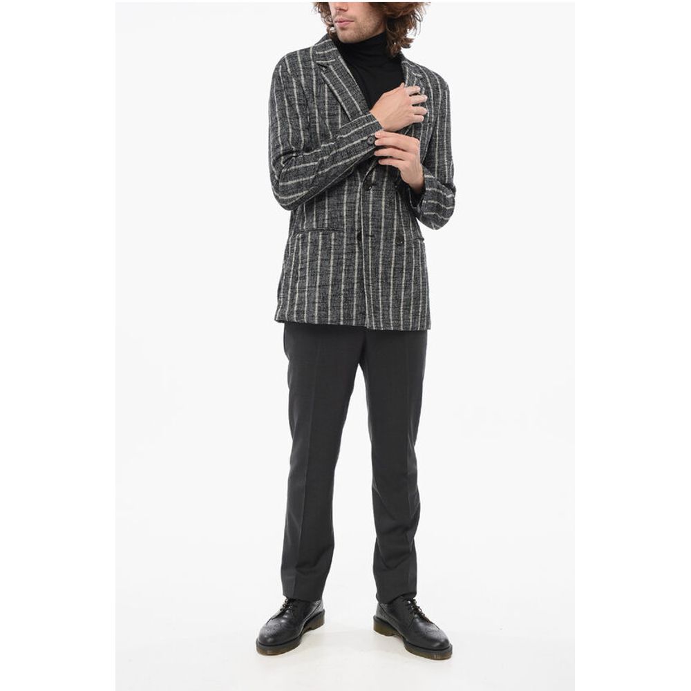 Corneliani CC COLLECTION Unlined Striped RESET Double-breasted Blazer