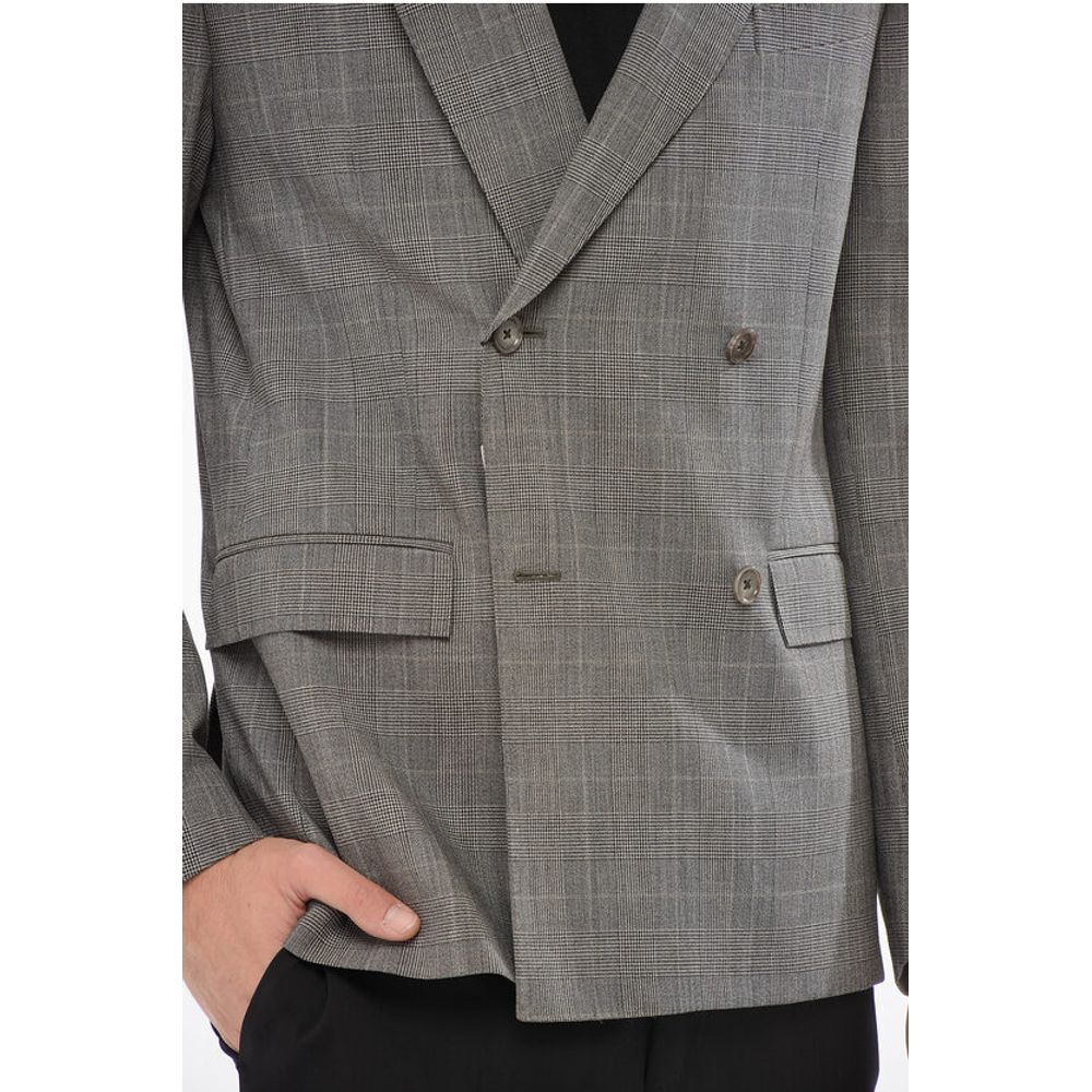 Corneliani CC Collection Double-Brested RESET Suit with Glen Plaid Moti
