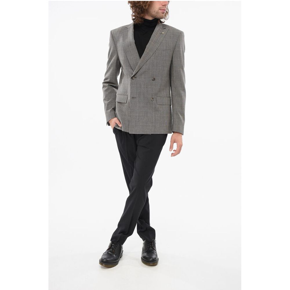 Corneliani CC Collection Double-Brested RESET Suit with Glen Plaid Moti