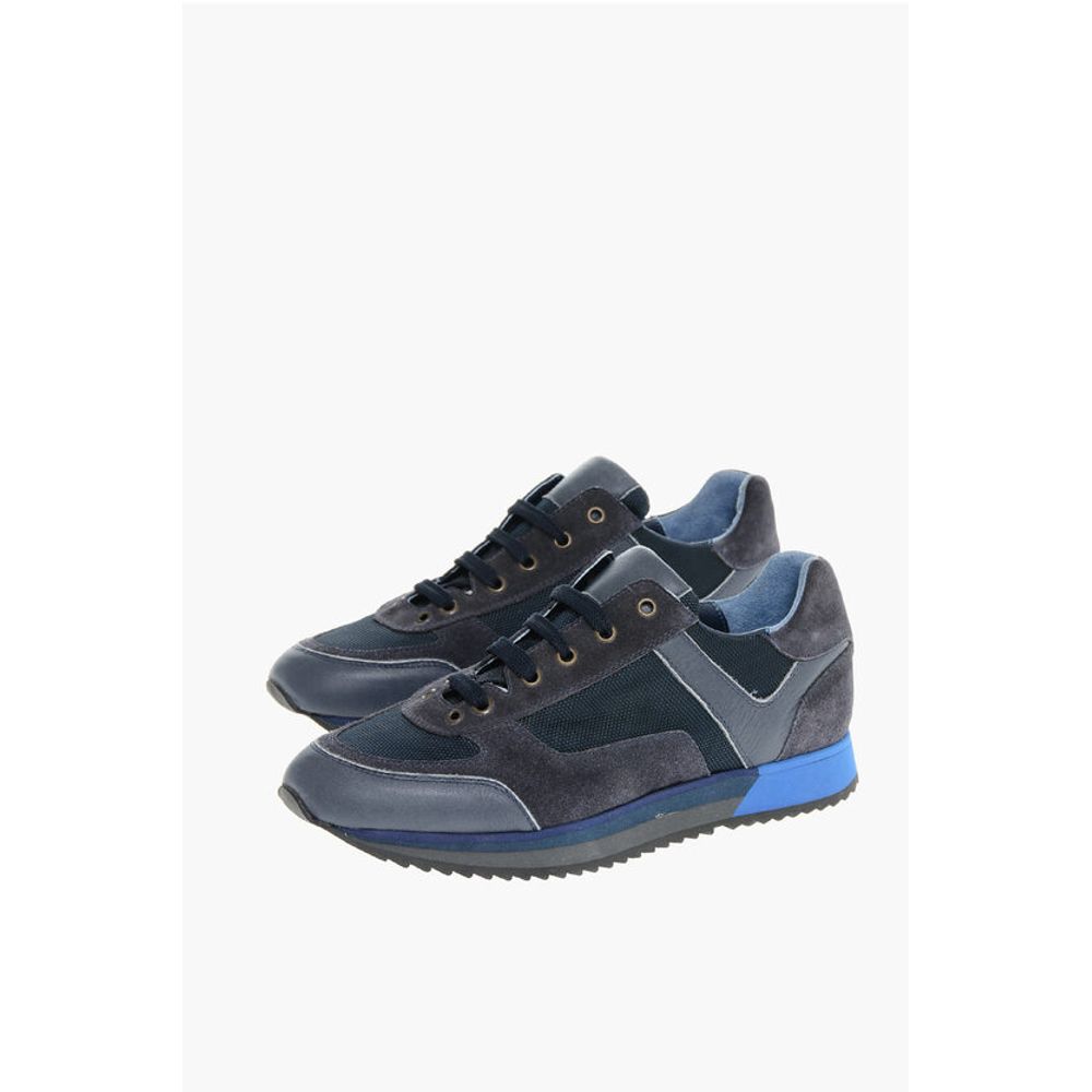 Corneliani CC COLLECTION Leather and Fabric Low Top Sneakers