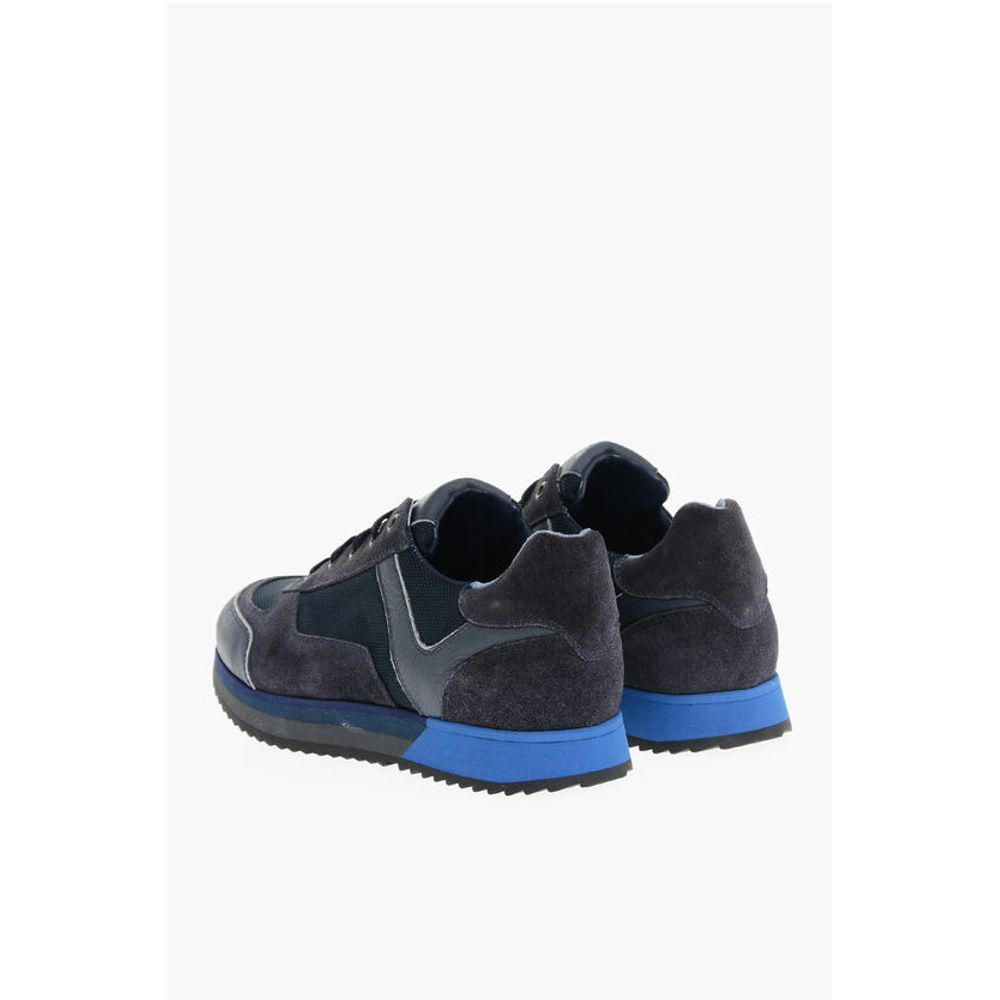 Corneliani CC COLLECTION Leather and Fabric Low Top Sneakers