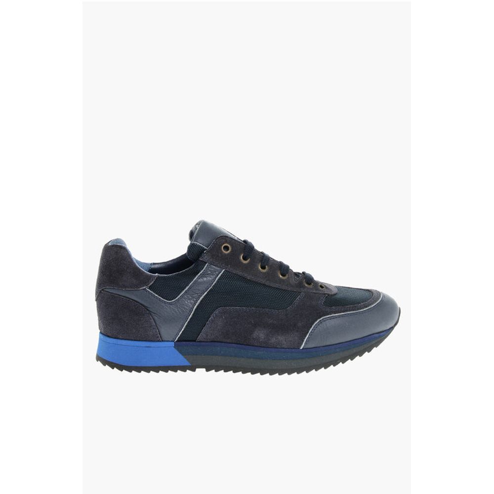 Corneliani CC COLLECTION Leather and Fabric Low Top Sneakers