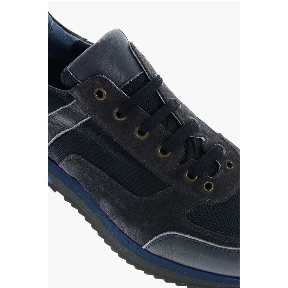 Corneliani CC COLLECTION Leather and Fabric Low Top Sneakers