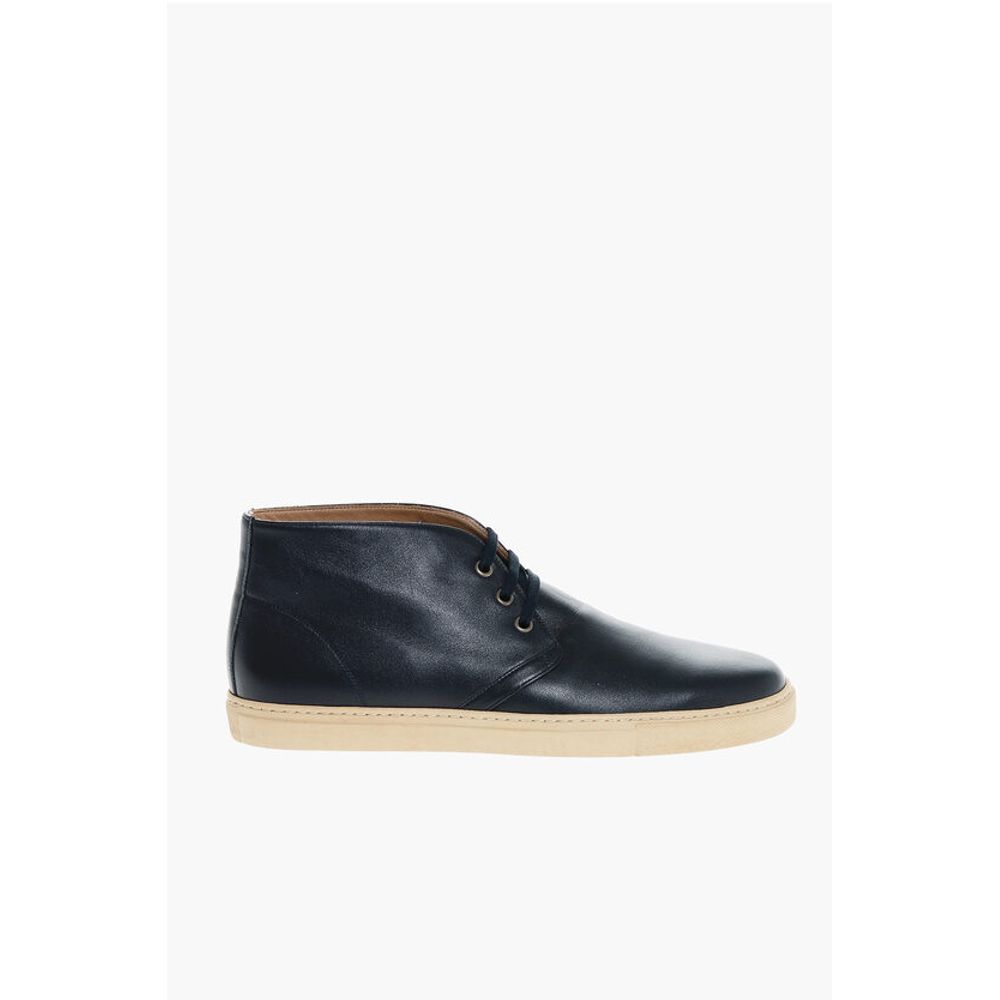 Corneliani CC COLLECTION Leather Chukka Boots with Contrasting Sole