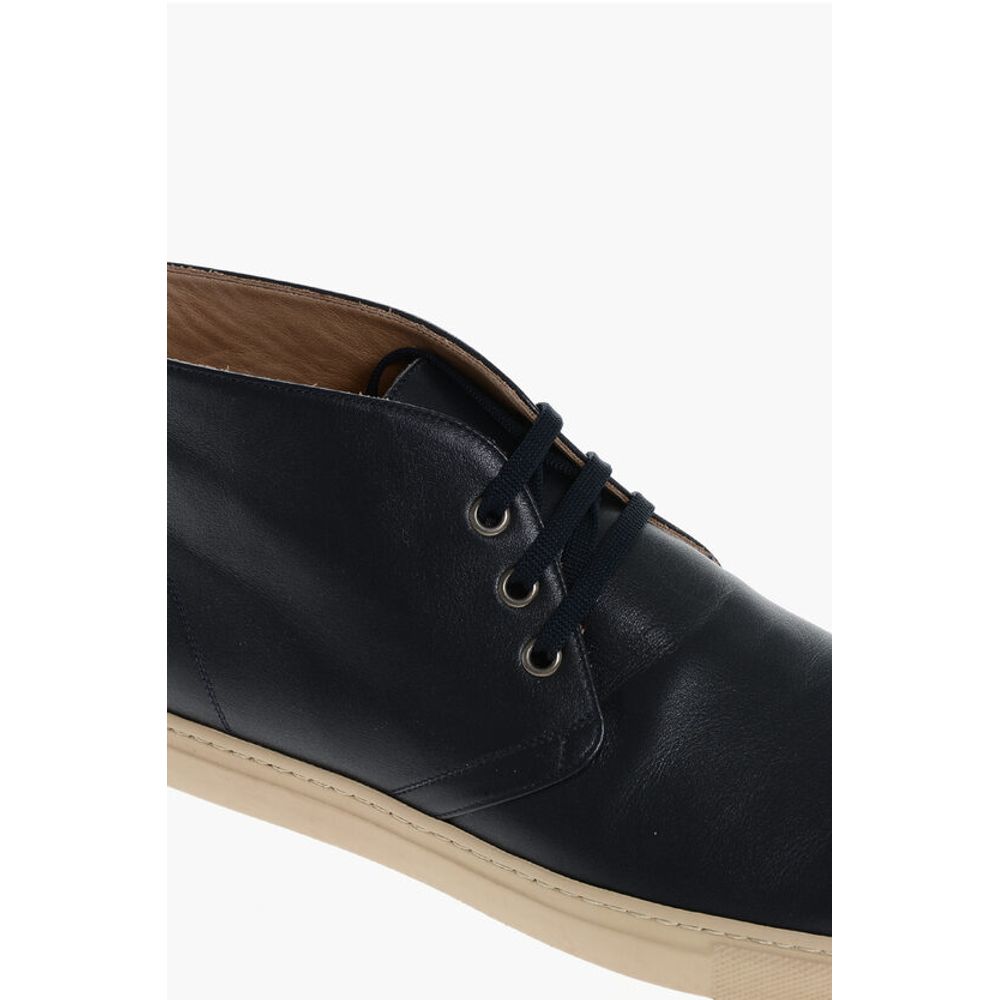 Corneliani CC COLLECTION Leather Chukka Boots with Contrasting Sole
