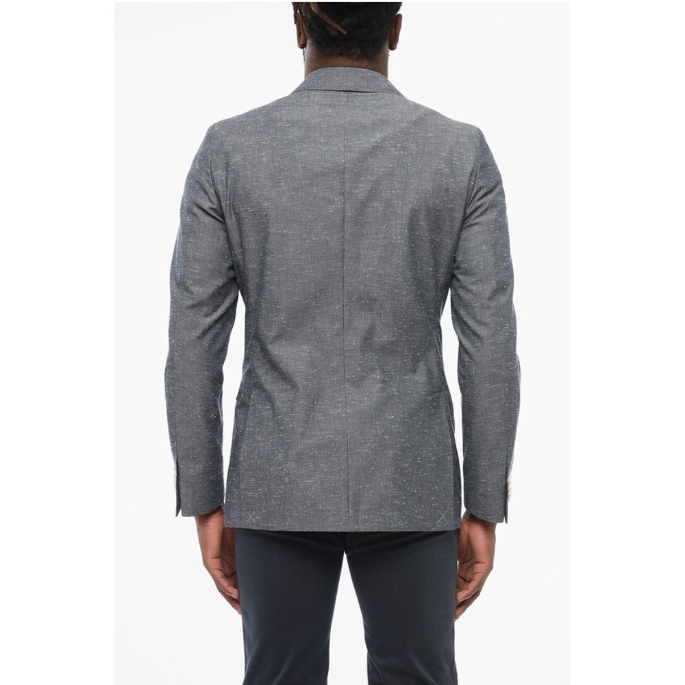 Corneliani CC COLLECTION Side Vents Peak Lapel Double Breasted Blazer