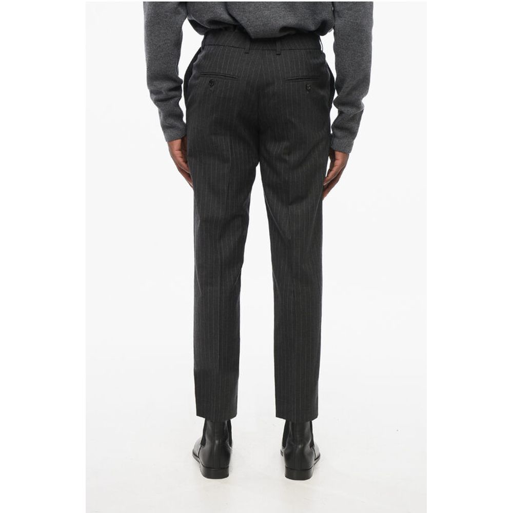Celine Pinstriped Wool Pants with Belt Loops