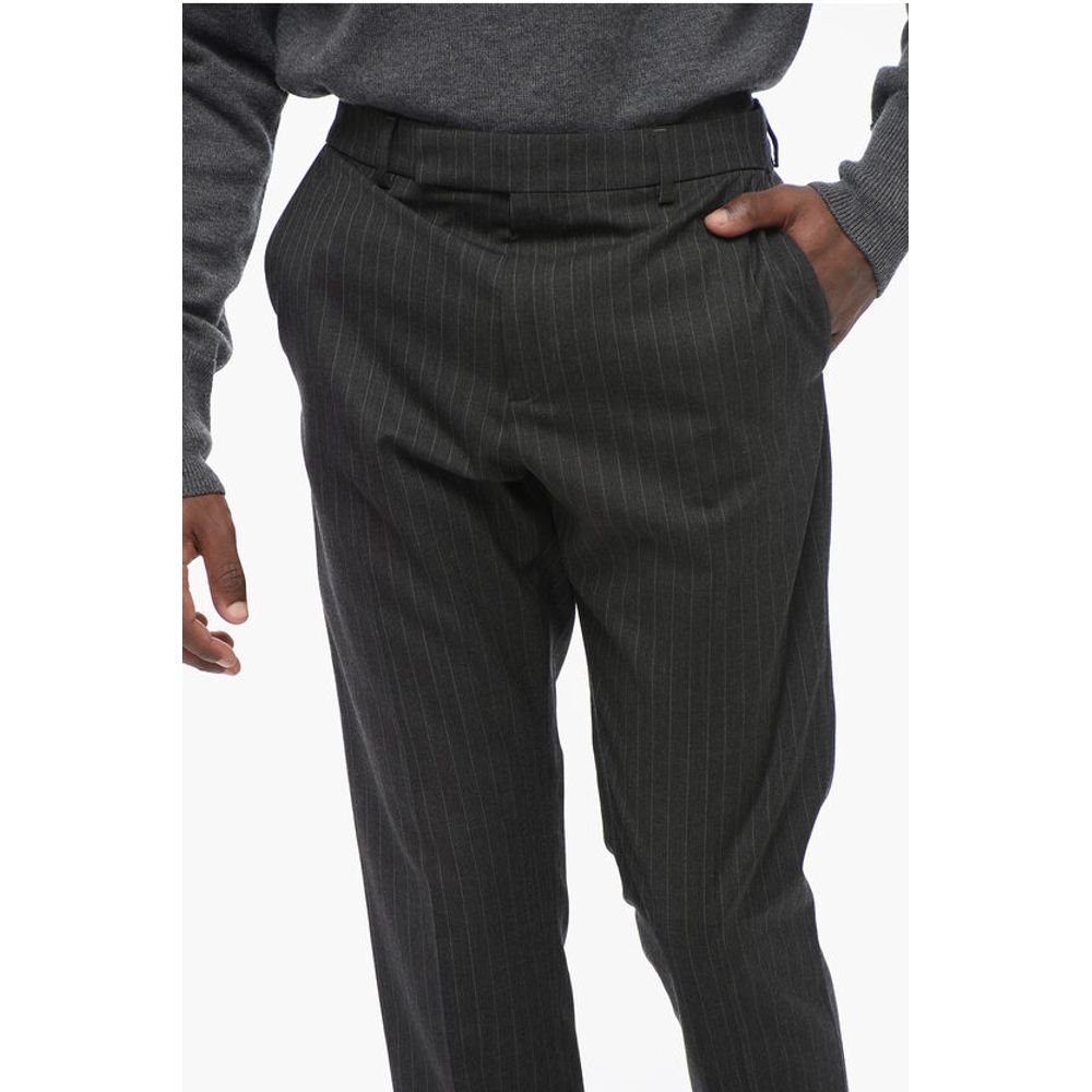 Celine Pinstriped Wool Pants with Belt Loops