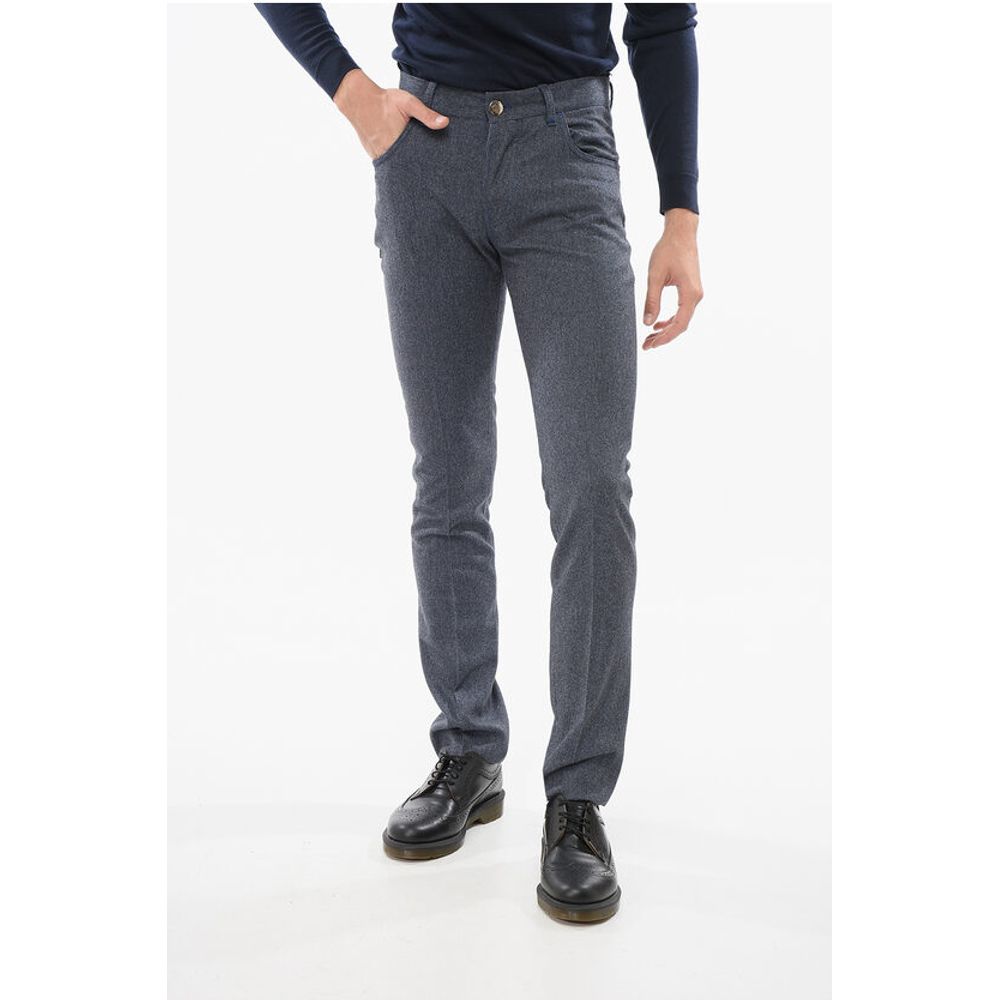 Corneliani ID Wool Pants with Buttoned Closure