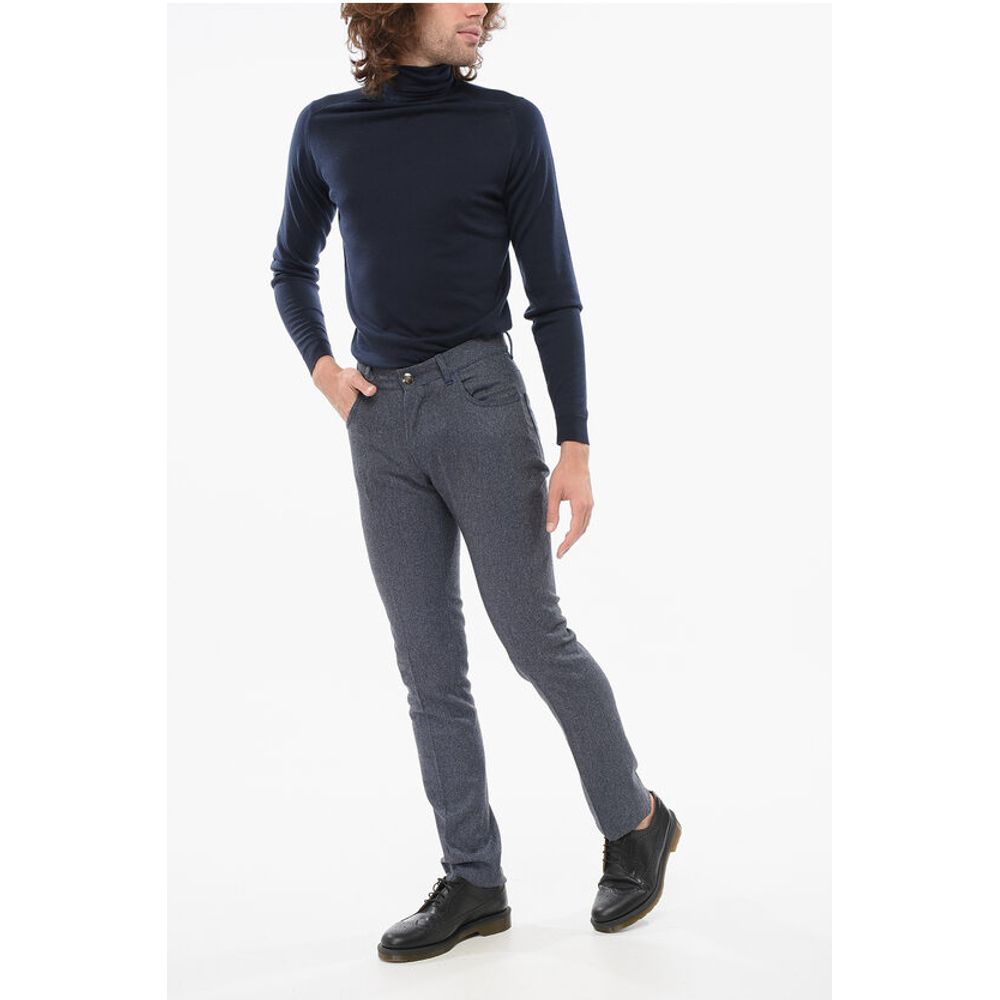 Corneliani ID Wool Pants with Buttoned Closure