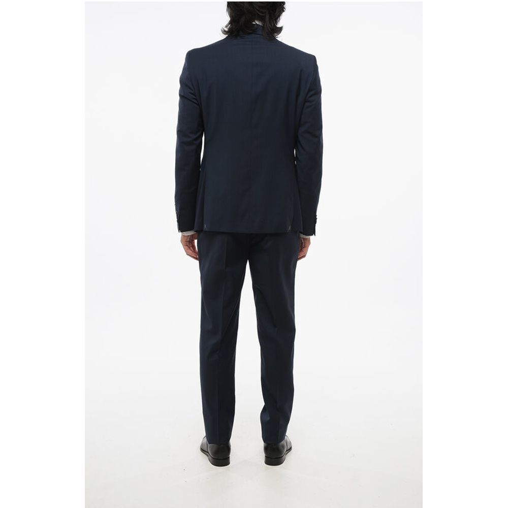 Corneliani CC COLLECTION Virgin Wool REFINED Suit with Micro Houndstoot