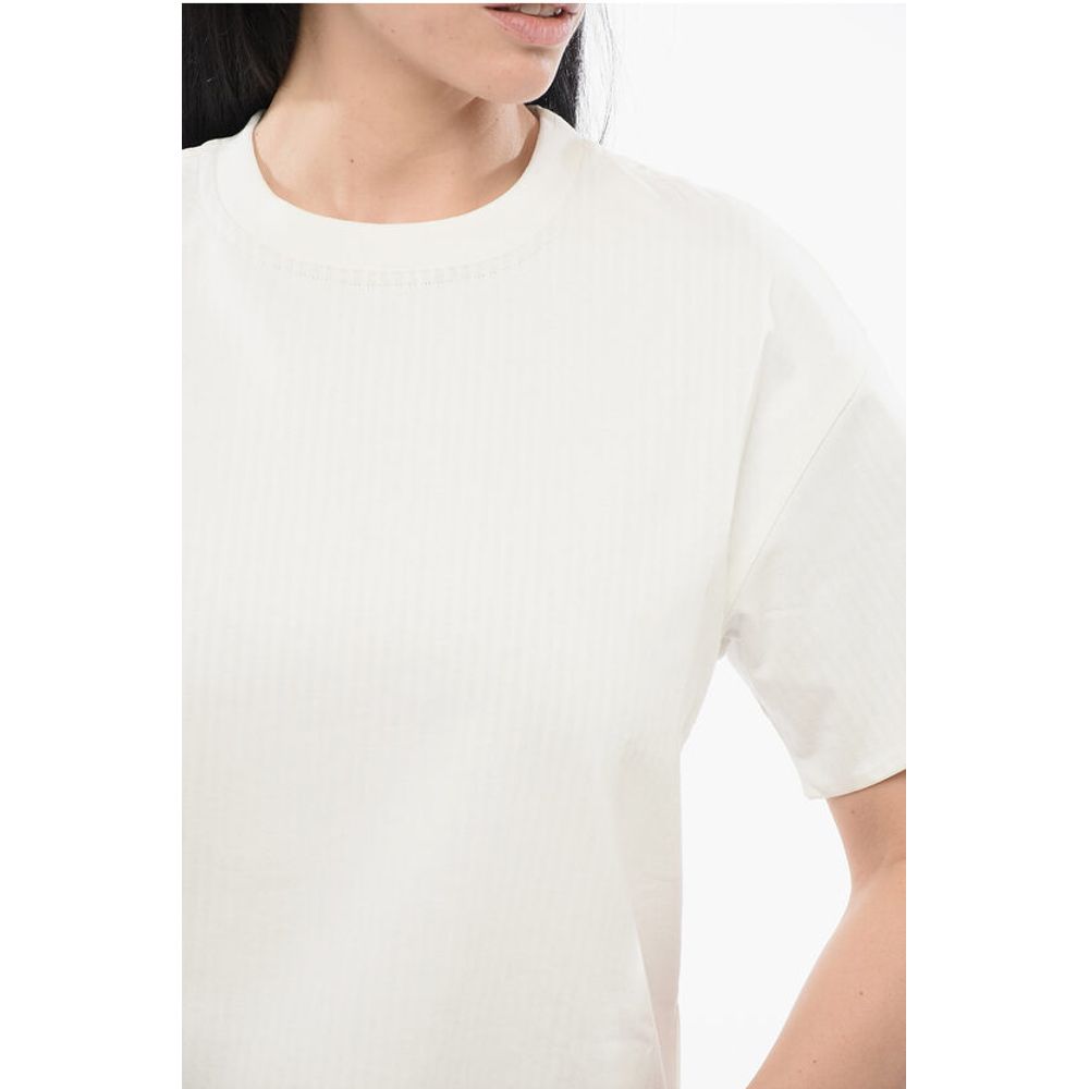 Bottega Veneta Crew Neck Cotton T-Shirt with Popeline Lining