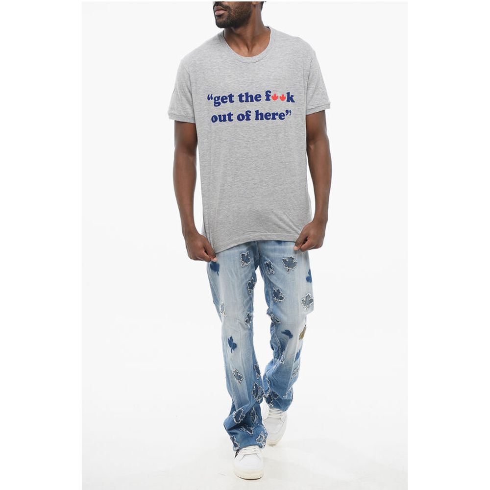 Dsquared² Crew Neck OUT OF HERE Cotton T-Shirt