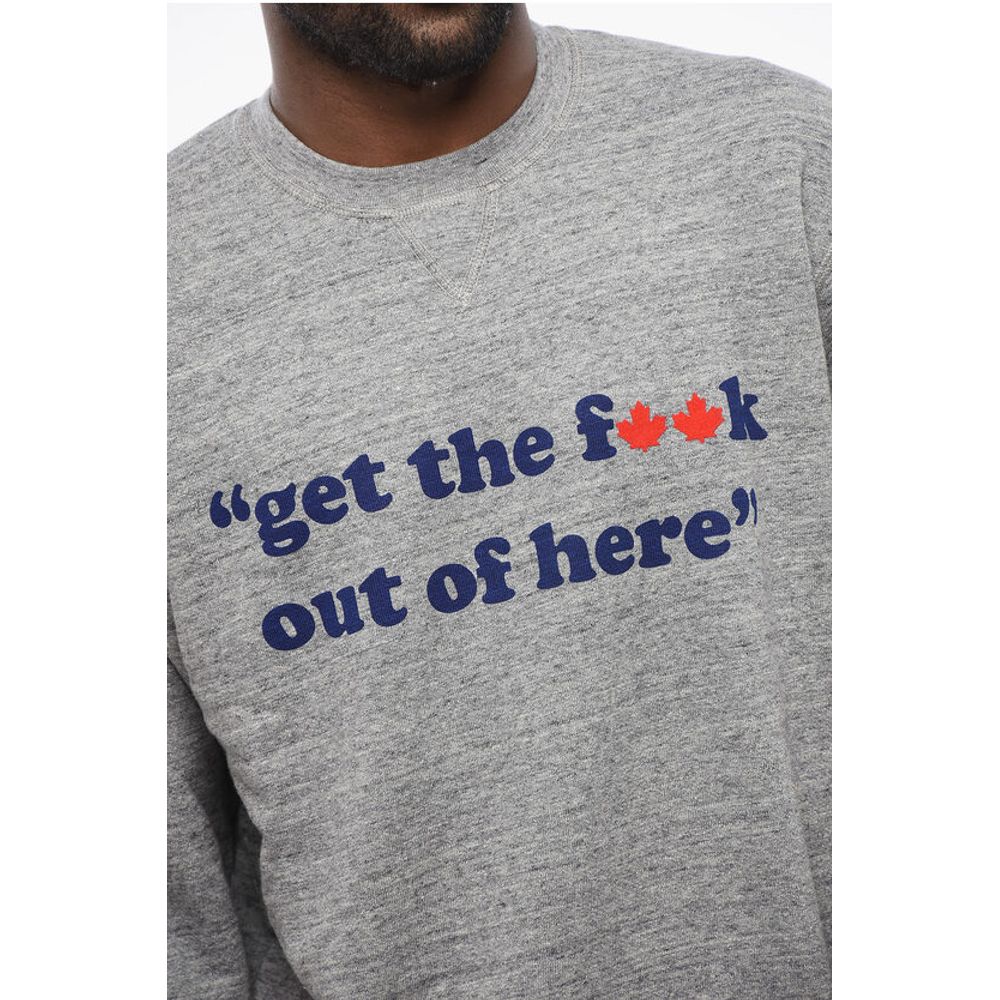 Dsquared² Crew Neck OUT OF HERE Brushed Cotton Sweatshirt