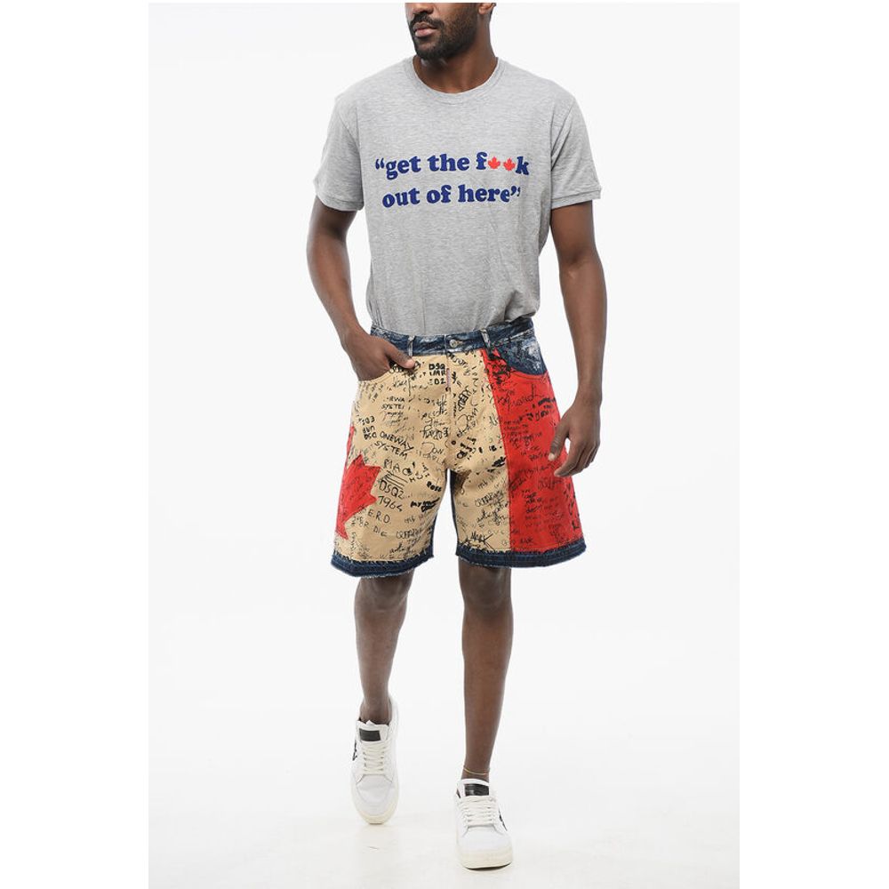 Dsquared² Color Block Designed FLAG Boxer Fit Shorts