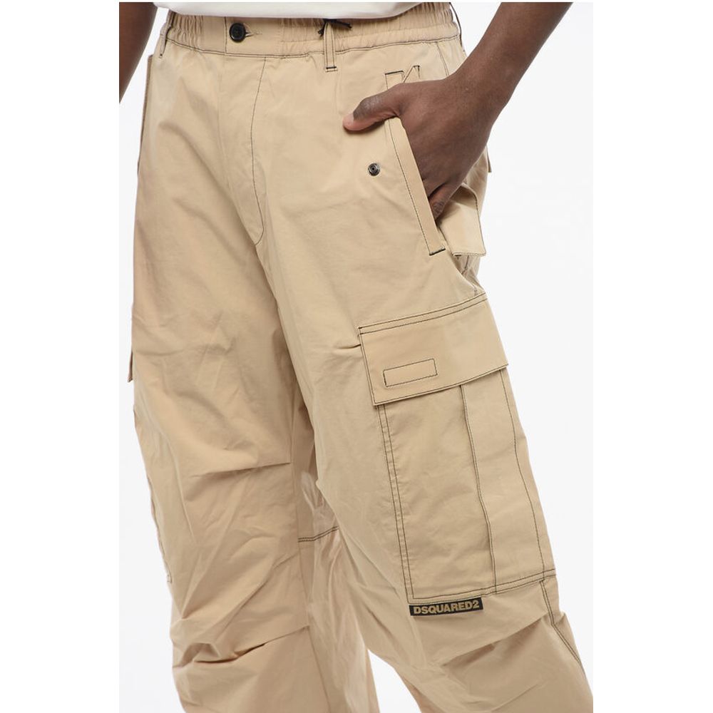 Dsquared² Stretch Cotton CONTRAST Cargo Pants with Visible Stitchings