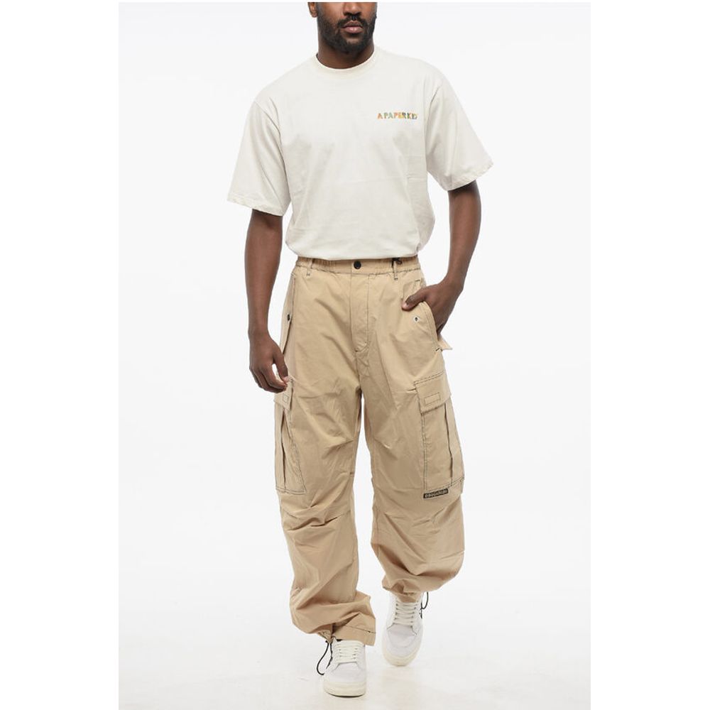 Dsquared² Stretch Cotton CONTRAST Cargo Pants with Visible Stitchings