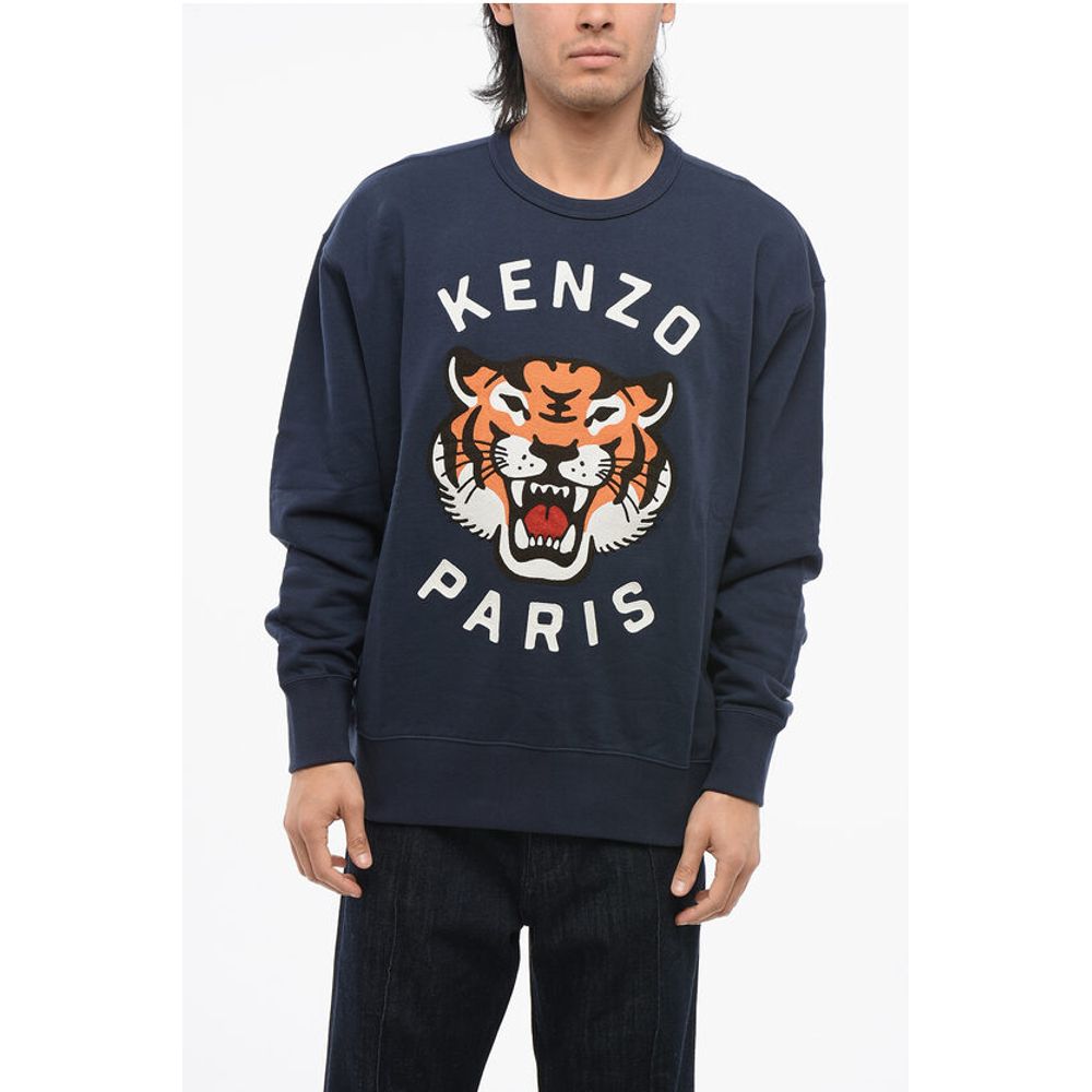 Kenzo Front Embroidered LUCKY TIGER Crew Neck Sweatshirt