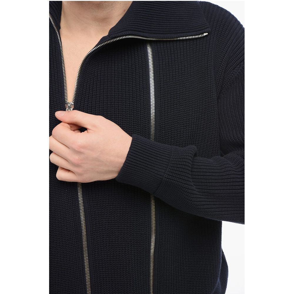 Bottega Veneta Cotton Blend DB ZIP-UP Pullover with Double Front Zip