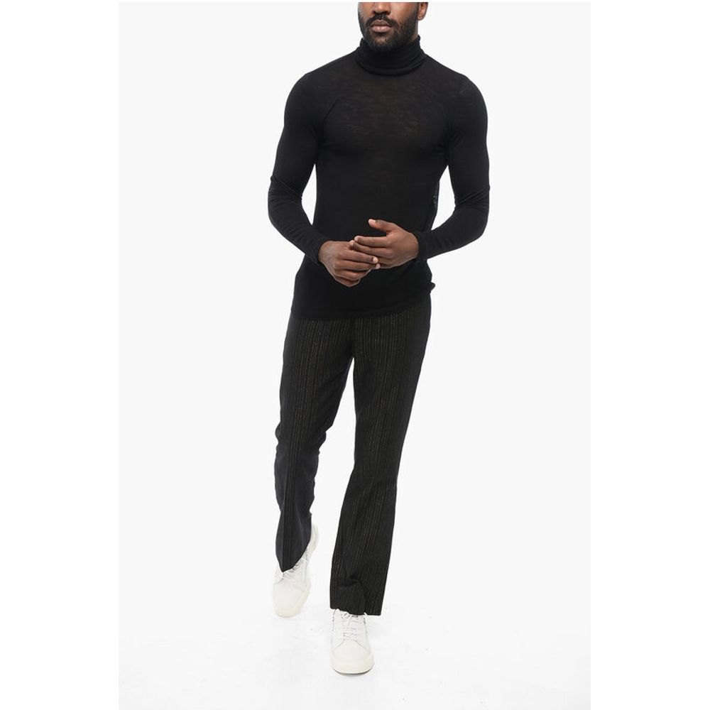 Saint Laurent Extrafine Stretch Wool Sweater with Turtleneck
