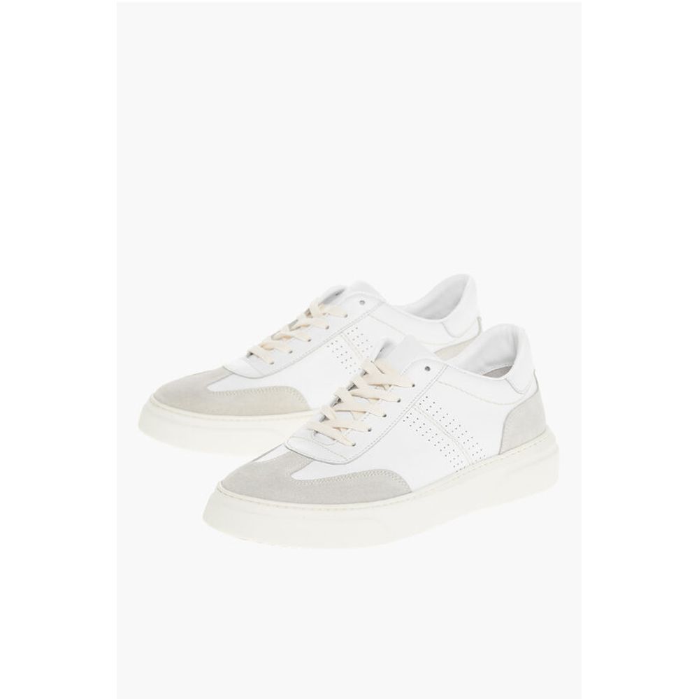 Corneliani CC COLLECTION Leather Low-top Sneakers With Suede Detail