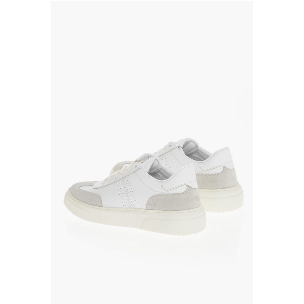 Corneliani CC COLLECTION Leather Low-top Sneakers With Suede Detail