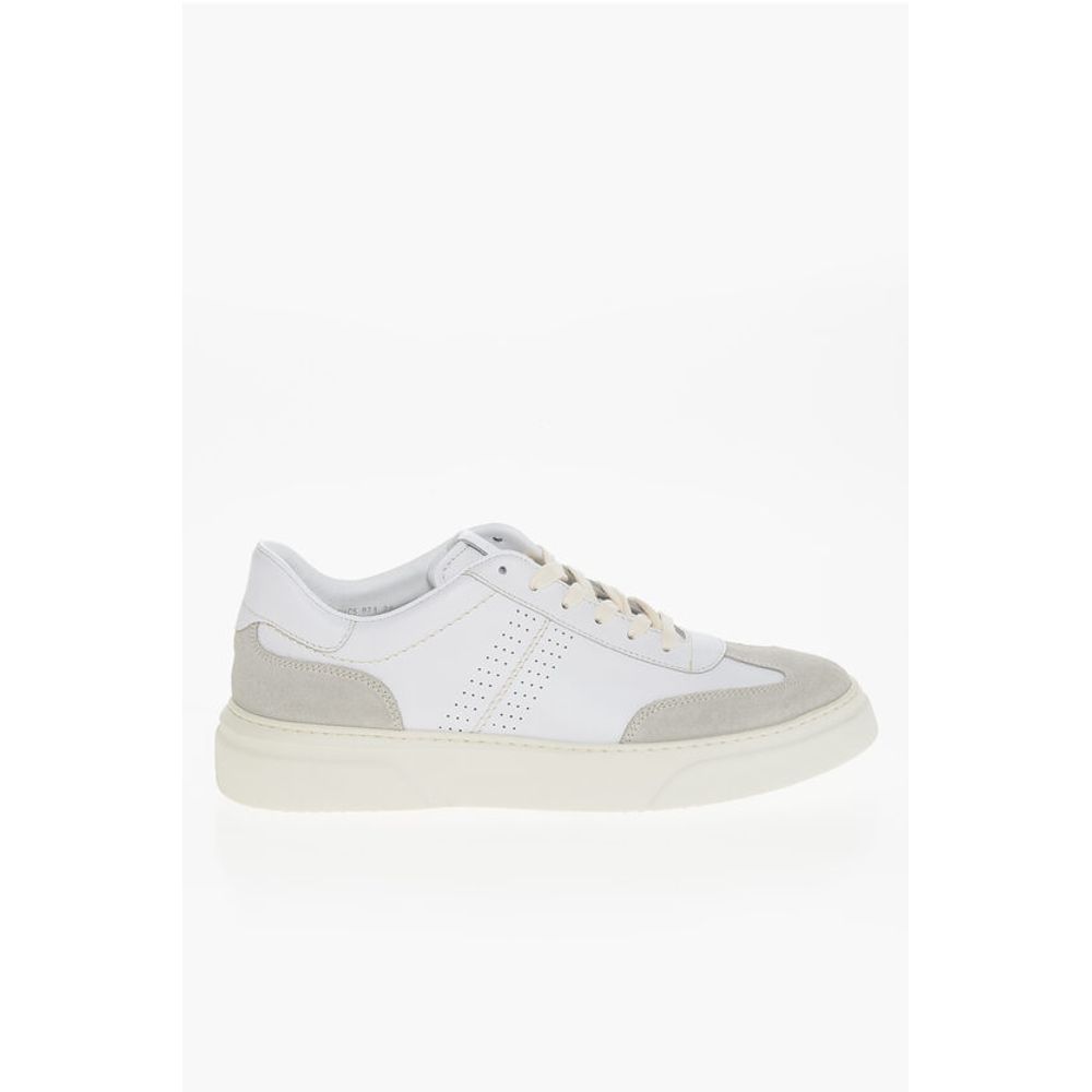 Corneliani CC COLLECTION Leather Low-top Sneakers With Suede Detail