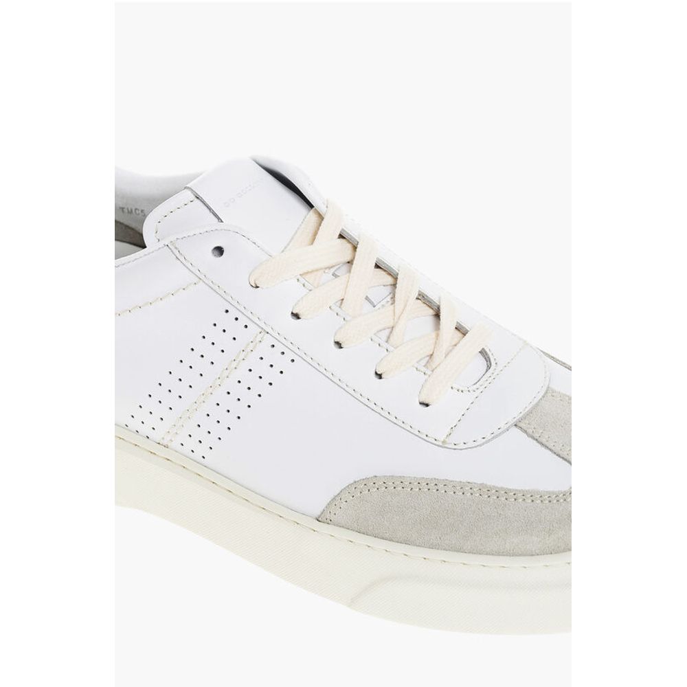 Corneliani CC COLLECTION Leather Low-top Sneakers With Suede Detail