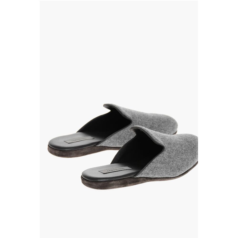Corneliani Wool Mules With Suede Soles