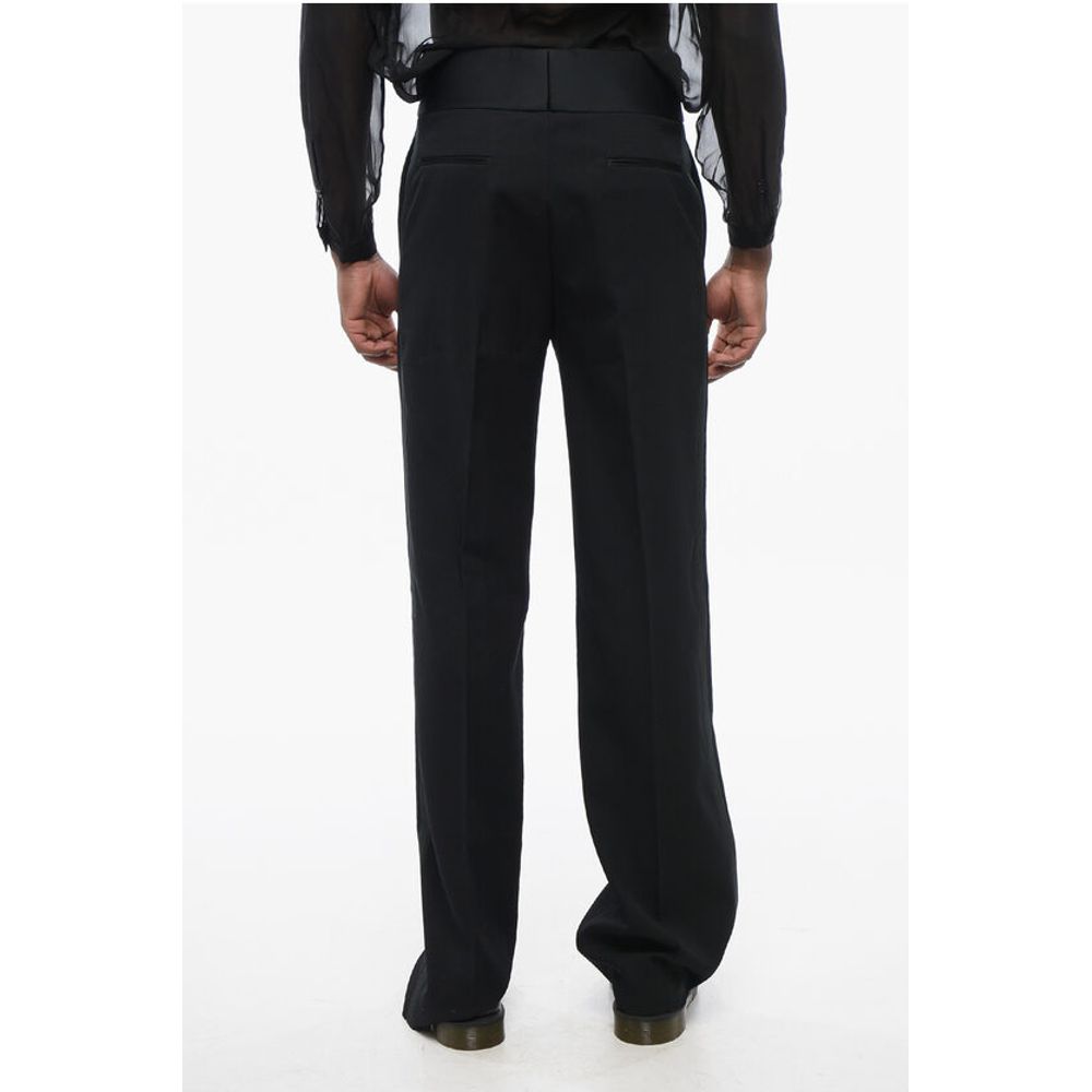 Valentino Virgin Wool Pants with Side Satin Bands