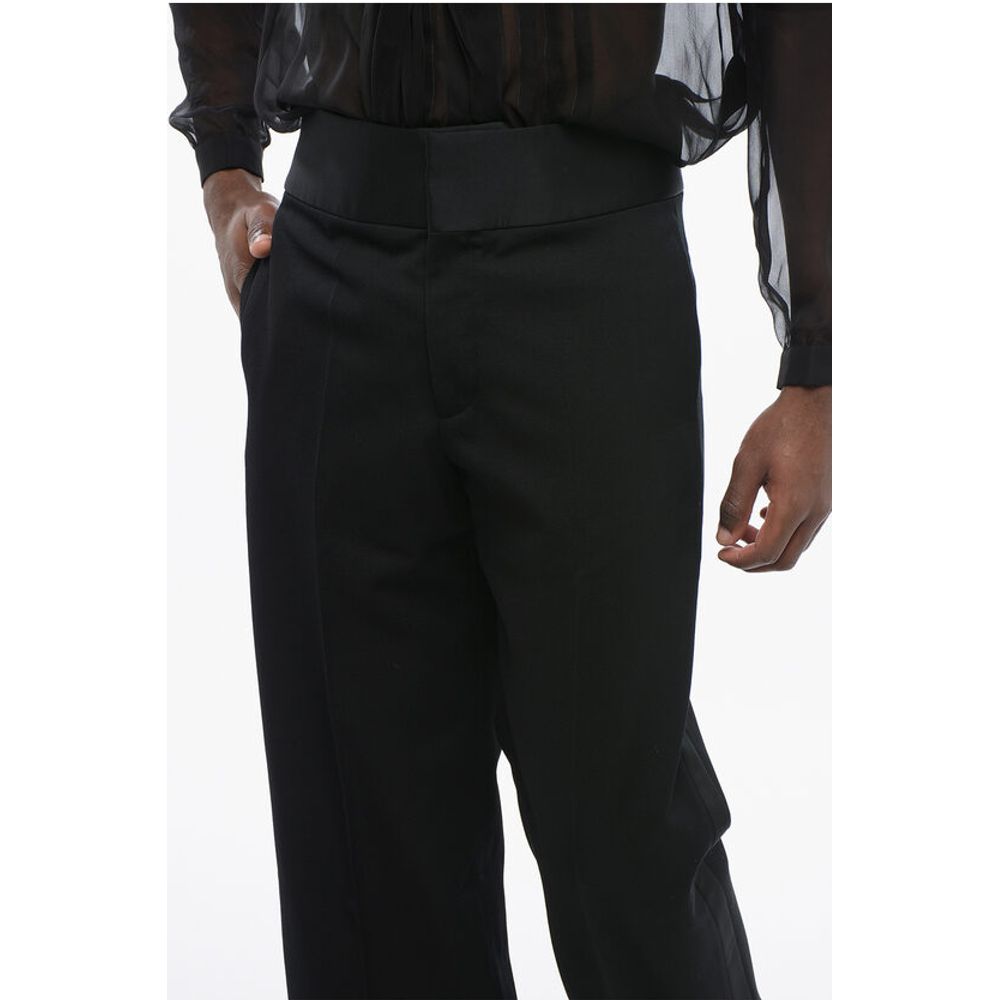 Valentino Virgin Wool Pants with Side Satin Bands
