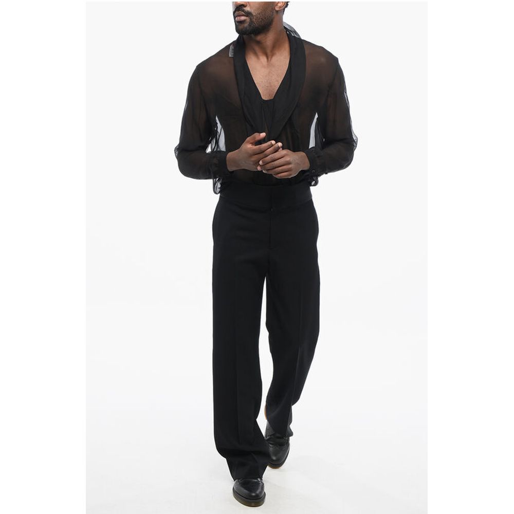 Valentino Virgin Wool Pants with Side Satin Bands