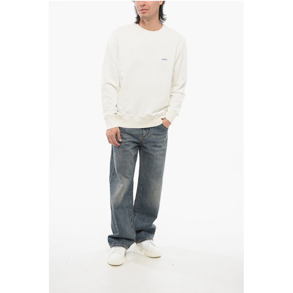 Autry Solid Color Brushed Cotton Crewneck Sweatshirt